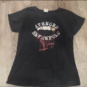Avenged Sevenfold black band tee 2000s emo scene